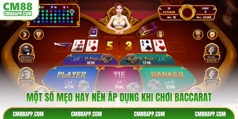 Một số mẹo hay nên áp dụng khi chơi baccarat